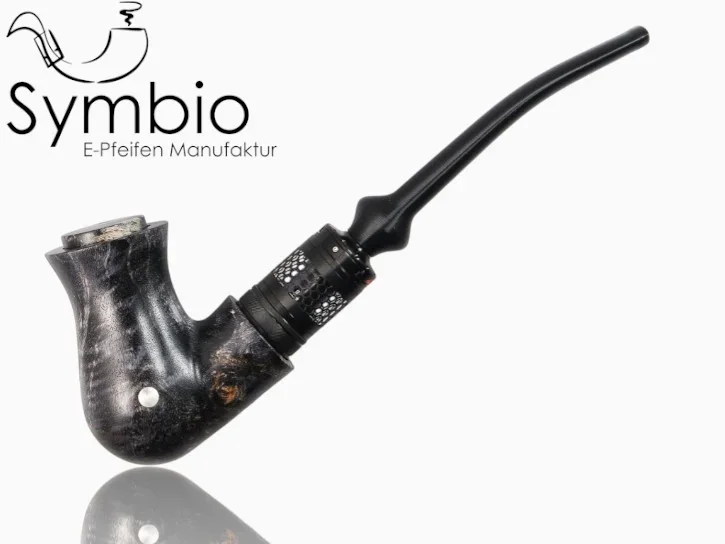 Fantasy E-Pfeife Eleria No12 aus Pappelmaserholz in Symplex-Wood, vasenfoermiger Korpus mit Krempe, Charakterqualitaet