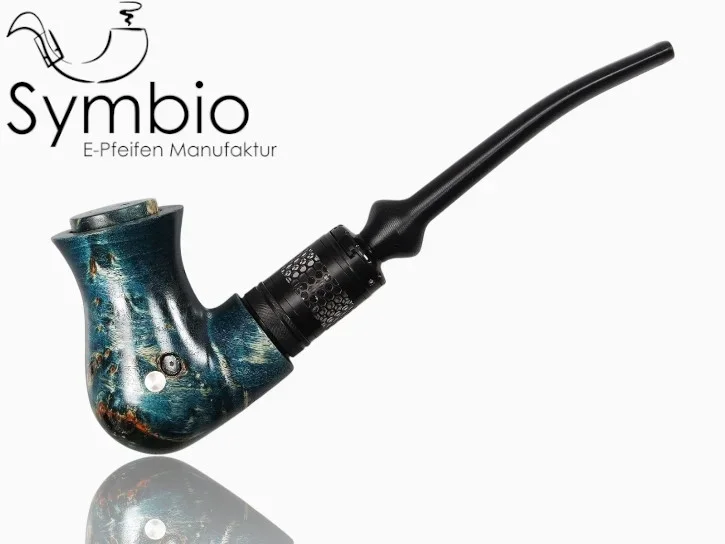 Fantasy E-Pfeife Eleria No14 aus Pappelmaserholz in Symplex-Wood, vasenfoermiger Korpus mit Krempe, Charakterqualität