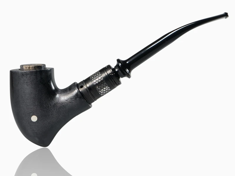 Fantasy E-Pfeife Qildor Black No20A im Gandalf-Design, A-Pappel-Maserholz, Hybrid-Wood, feingeschliffen, Premium-Finish.
