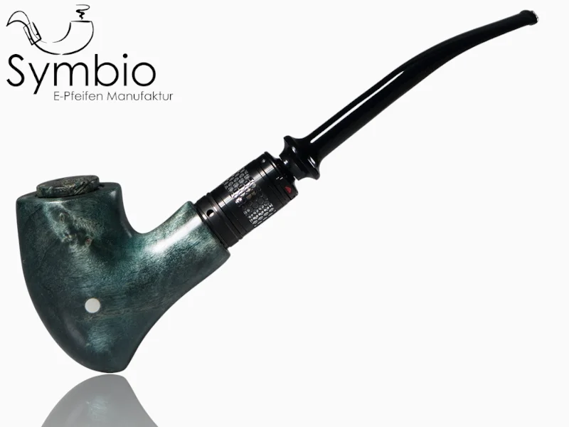 Fantasy E-Pfeife Qildor Ocean No24 im Gandalf-Design, A-Pappel-Maserholz, Hybrid-Wood, feingeschliffen, Premium-Finish.