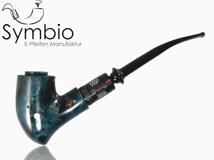 Fantasy E-Pfeife Qildor Ocean No28 im Gandalf-Design, AA-Pappel-Maserholz, Hybrid-Wood, feingeschliffen, Premium-Finish.