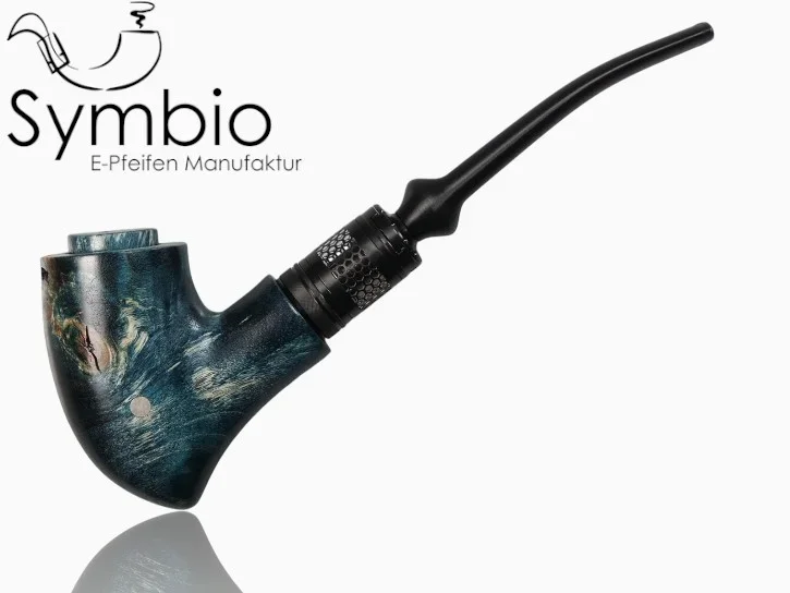 Fantasy E-Pfeife Qildor Ocean No34 im Gandalf-Design, AA-Pappel-Maserholz, Symplex-Wood, feingeschliffen, Premium-Finish.