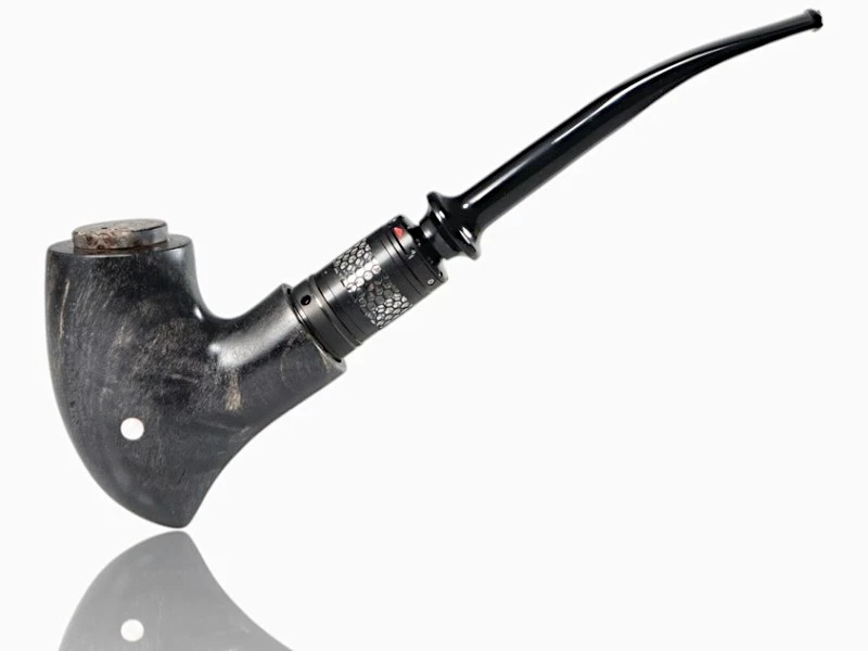 Fantasy E-Pfeife Qildor Black No17AA im Gandalf-Design, AA-Pappel-Maserholz, Hybrid-Wood, feingeschliffen, Premium-Finish.
