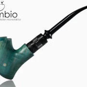 Fantasy E-Pfeife Qildor Coral No25 im Gandalf-Design, Rosskastanie, Hybrid-Wood, feingeschliffen, korallenblau