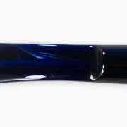 Pfeifenmundstueck Blau, Perlmutteffekt, Sattelform, gebogen