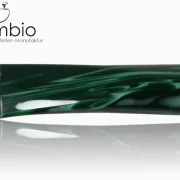 Pfeifenmundstueck Verlaufsform, gruen marmoriert, poliert, gebogen