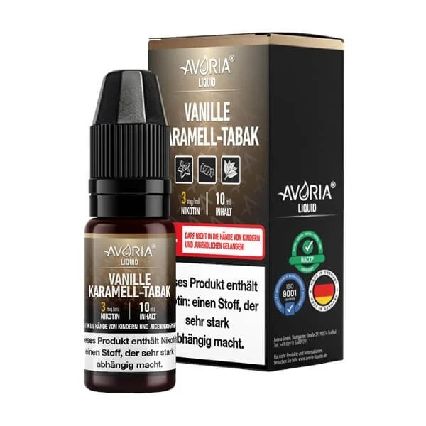 Vanille Karamell Tabak Liquid (Avoria), 10 ml